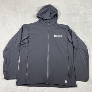 Outerknown Windbreaker Jacket Mens Large Black Active Warm-Up Hooded Full Zip